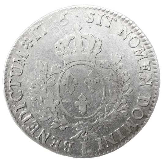Louis XV (1715-1774) Écu au bandeau 1745 L Bayonne Argent 28.72 gr