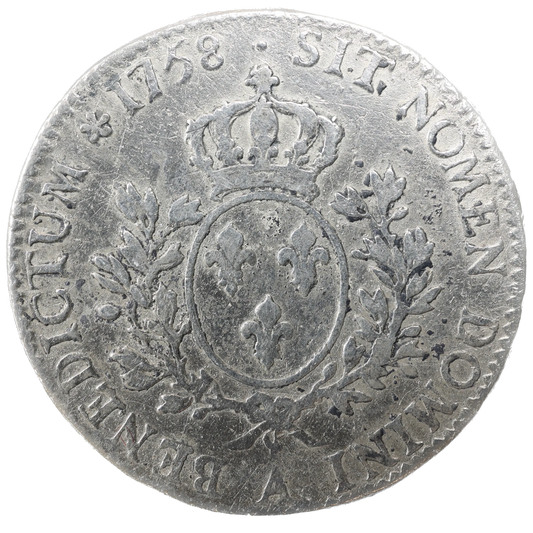 Louis XV (1715-1774) Écu au bandeau 1758 A Paris Argent 28.33 gr