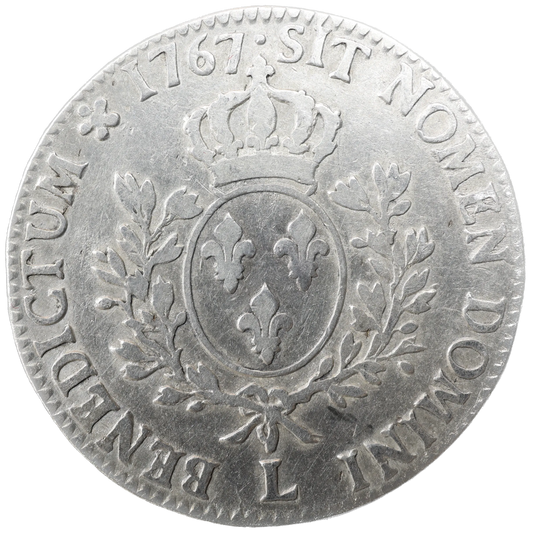 Louis XV (1715-1774) Écu au bandeau 1767 L Bayonne Argent 28.64 gr