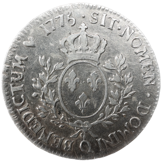 Louis XVI (1774-1792) Écu aux branches d'olivier 1775 Q Perpignan Argent 28.48 gr