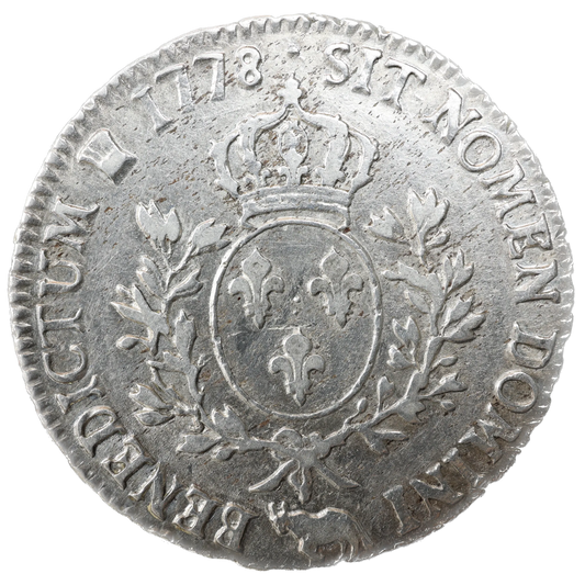 Louis XVI (1774-1792) Écu aux branches d'olivier 1778 Vaquette Pau Argent 29.20 gr