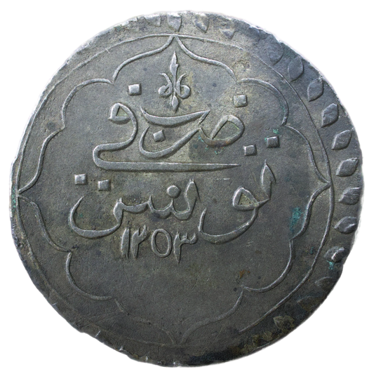 🇹🇳 Tunisie Sultan Mahmud II (1808-1839) Rial 1253 (1838) Billon 11.51 gr