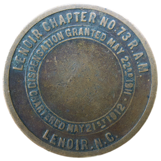 🇺🇸 USA Jeton Masonic One Penny LENOIR CHAPTER NO. 73 R.A.M North Carolina (Caldwell County) 21 May 1912 Bronze 11.88 gr