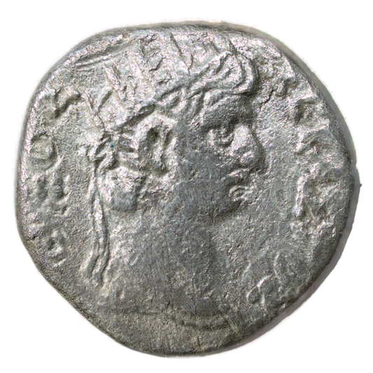 Egypte / Neron (66-67) Tétradrachme de billon R/ Tête radié d'Auguste 11.92 gr
