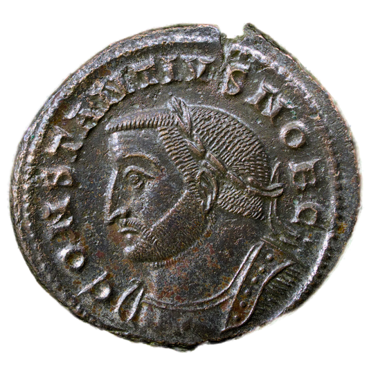 Constance I (305-306) Follis de Lyon (PLC) Belle argenture 10.88 gr