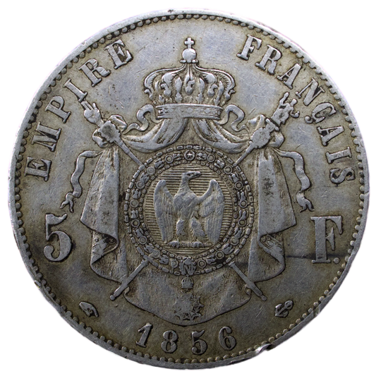Napoléon III (1852-1870) 5 Francs 1856 A Paris Tête nue 24.87 gr