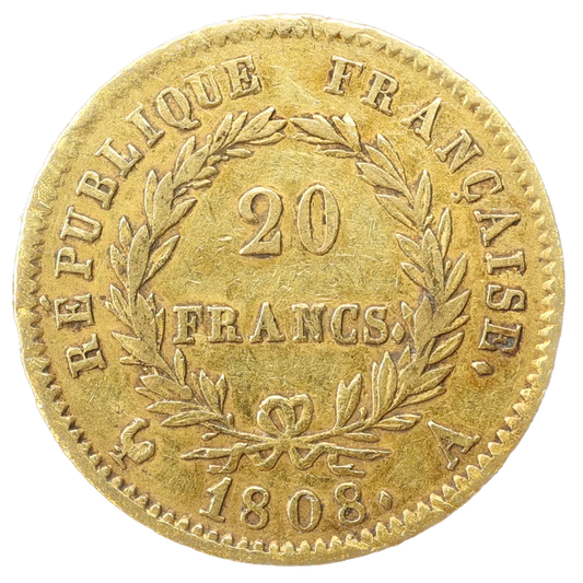 Napoléon Empereur (1804-1814) 20 Francs Or 1808 A Paris 6.40 gr