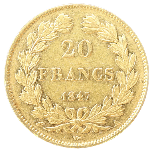 Louis Philippe I (1830-1848) 20 francs Or 1847 A Paris 6,43 gr Superbe