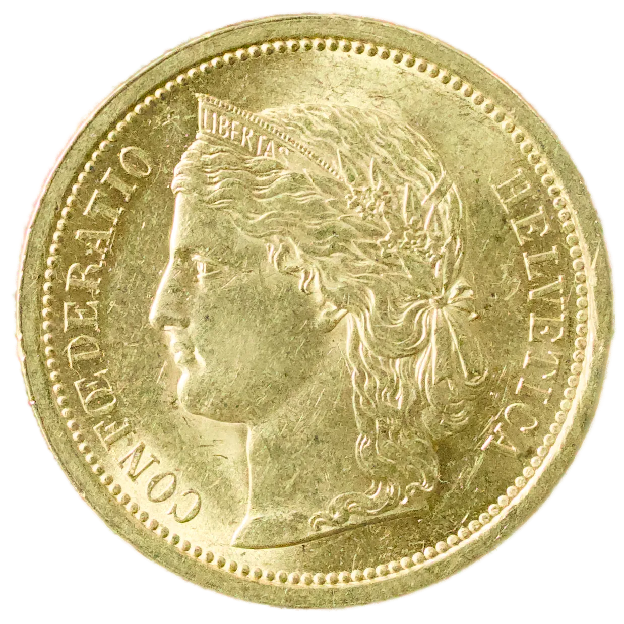 Suisse État fédéral (1848-présent) 20 Francs Tête Helvetia 1886 Or 6.45 gr