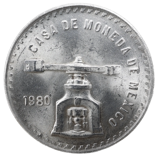 Mexique 1 OZ Argent - Casa de moneda de Mexico - Una Onza de Plata Pura 1980 Balancier 33,625 gr 925‰