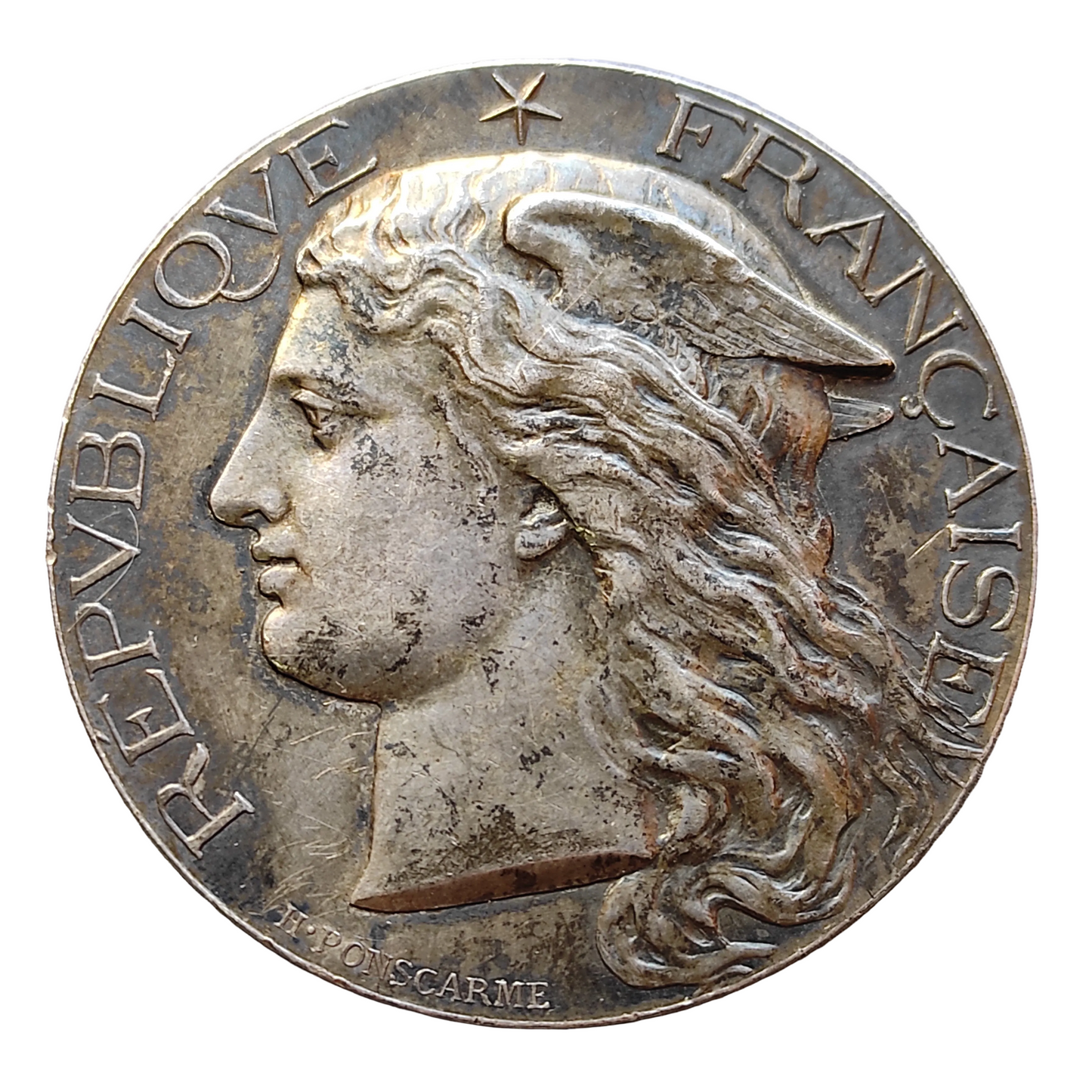 Medalla de plata. Salón Agrícola de Lille 1880. Por Ponscarme. 42 mm 38,5 g
