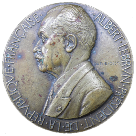 Médaille Albert Lebrun président de la république Française Par Dropsy 1932 Bronze 210.98 gr 72 mm