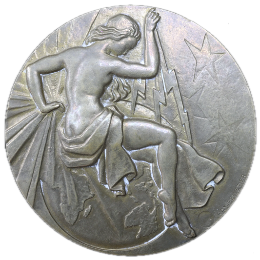 Médaille Syndicat General de la construction Electrique 1960 Bronze 162.57 gr 67 mm
