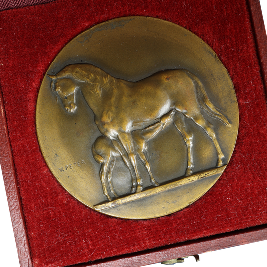 Médaille Bronze Cheval Horse Sculpteur Victor Peter 62.06 gr 50 mm