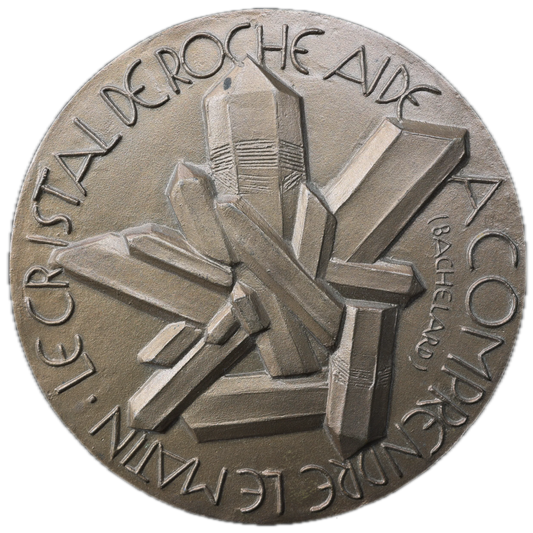 Médaille Le Cristal de Roche Aide à Comprendre Le Matin (Par Bachelard) 1982 Bronze 204.91 gr 68 mm