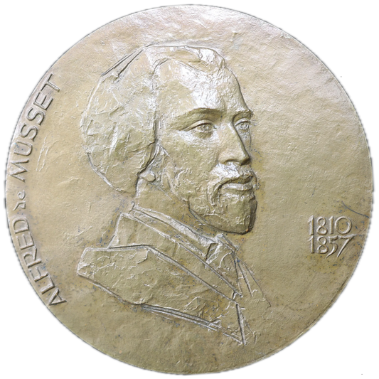 Médaille Poète Alfred de Musset (1810-1857) 1975 - Bronze 199.78 gr 72 mm