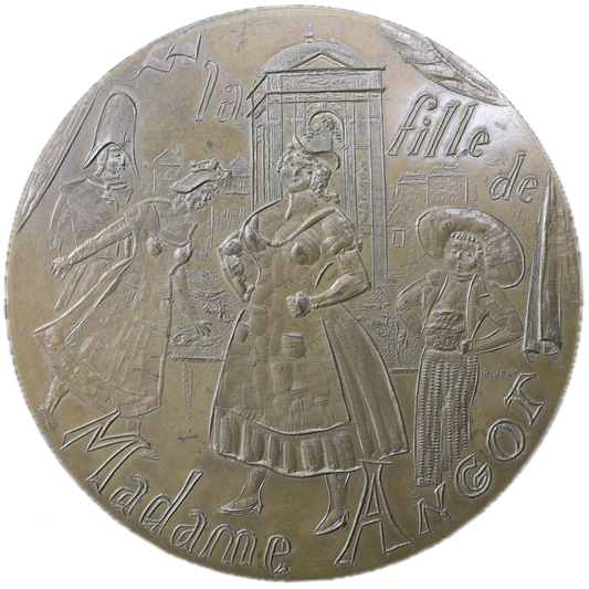 Médaille La fille de Madame Angot - Charles Lecocq 1832-1918 Bronze 206.05 gr 77 mm