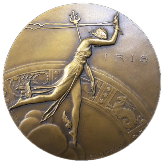 Médaille IRIS Messagère des dieux dans l'espace MdP par Dammann 1927 Bronze 134.73 gr 68 mm