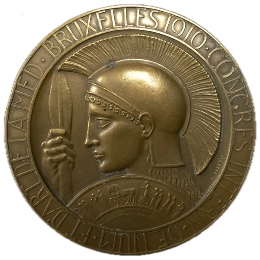 Médaille Ernest BABELON (1854-1924) Congrès Intern. de Num et d'Art de la Med. Bruxelles 1910 Belgique Bronze 110.16 gr 65 mm