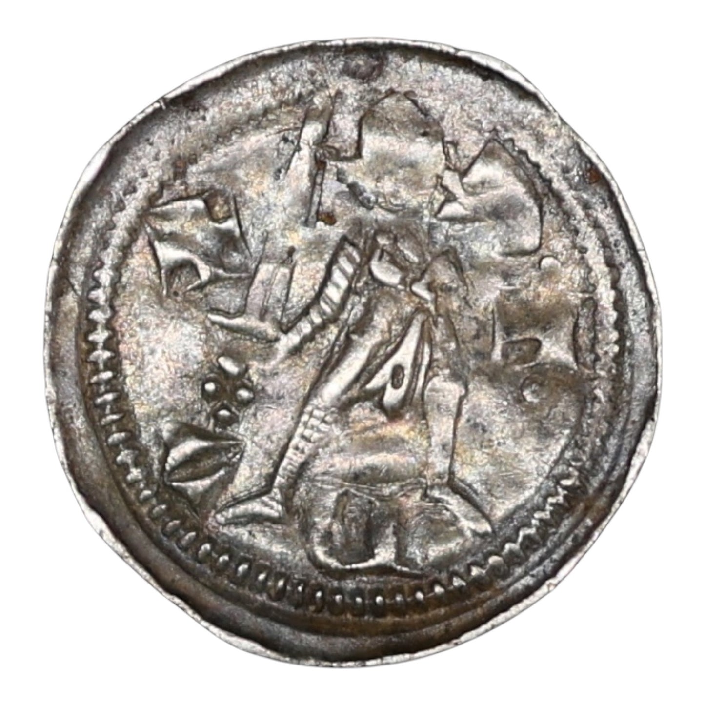 Duché de Lorraine. Thiébaut II (1303-1312) Denier. Atelier de Nancy. Argent. 0.58 gr