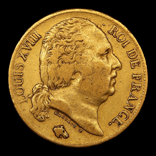Louis XVIII (1815-1824) 20 Francs 1819 A Paris Or 6.40 gr
