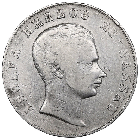 Allemagne Duché de Nassau 2 Gulden 1846 Adolph Argent 21.00 gr