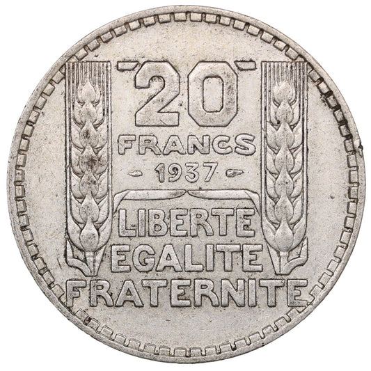 Turin 20 Francs 1937 Argent 19.95 gr