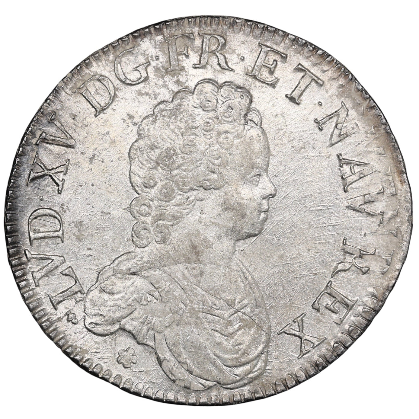 Louis XV (1715-1774) Ecu Vertugadin 1716 H La Rochelle Argent 30.33 gr