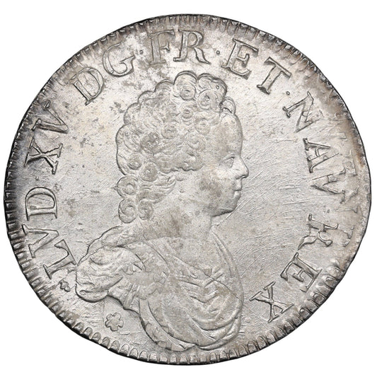 Louis XV (1715-1774) Ecu Vertugadin 1716 H La Rochelle Argent 30.33 gr