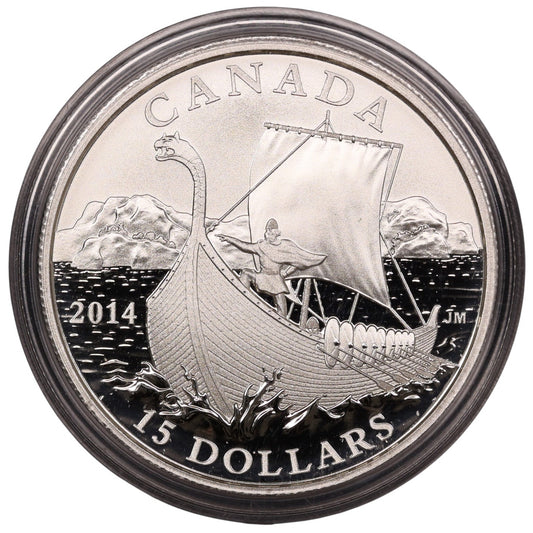 Canada 15 Dollars Exploration du Canada Les Vikings 2014 Argent .999 23.17 gr