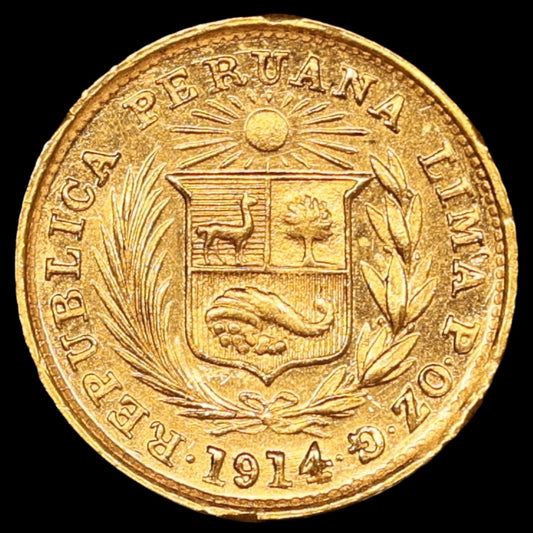 Pérou 1/5 Libra 1914 Or 1.59 gr