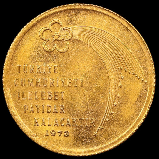 Turquie 500 Lira 1973 50ème anniversaire de la République Or 6.00 gr