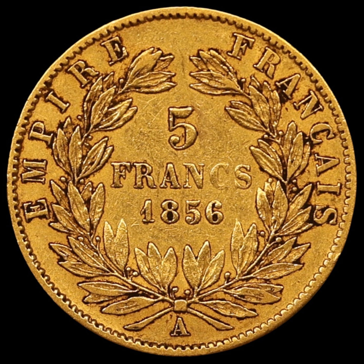 Napoléon III (1852-1870) 5 francs tête nue 1856 A Paris Or 1.59 gr