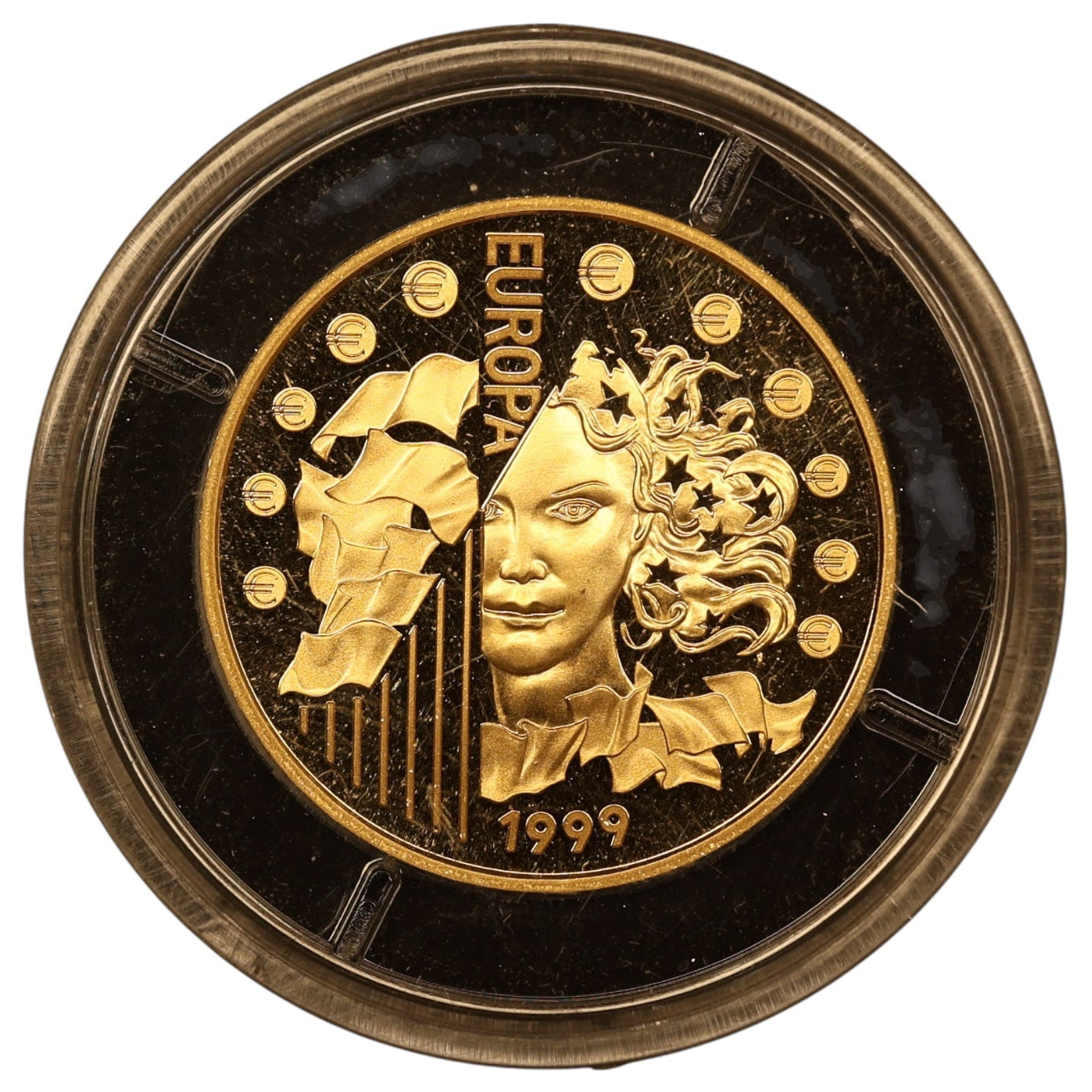 France 65,5957 Francs Europa la monnaie parité 1999 Or 8.45 gr