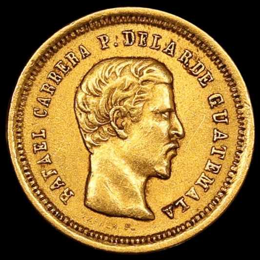 Guatemala (République) 🇬🇹 Rafael Carrera (1815-1865) 4 Reales 1861 Or 0.84 gr