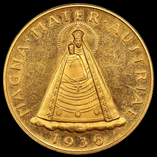 Autriche État fédéral (1934-1938) 100 Schilling Vierge de Mariazell 1936 Or 23.55 gr
