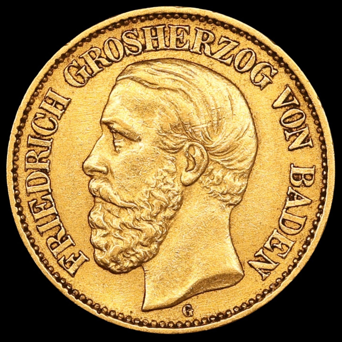 Allemagne Baden Frédéric Ier (1856-1907) 10 Mark 1876 Or 3.95 gr