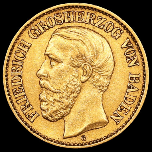 Allemagne Baden Frédéric Ier (1856-1907) 10 Mark 1876 Or 3.95 gr