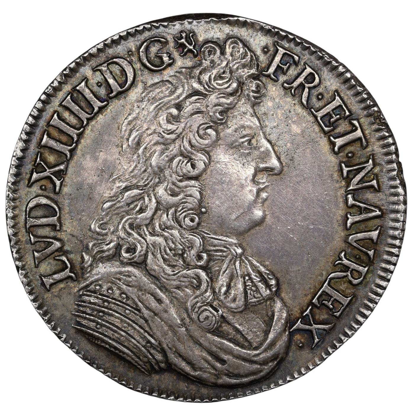 Louis XIV (1643-1715) 1/2 Demi Écu à la cravate 1680 D Lyon 13.62 Gr