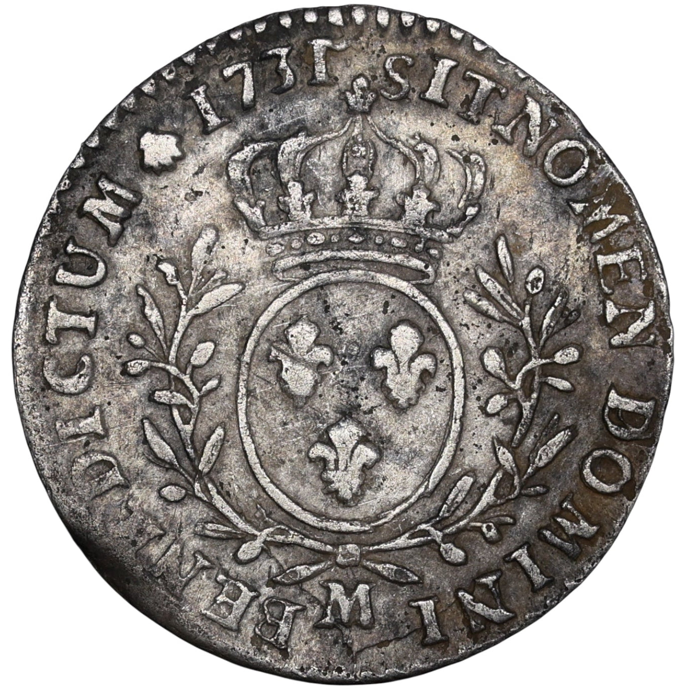 Louis XV (1715-1774) 1/10 écu aux branches d'olivier 1731 M Toulouse argent 2.81 gr