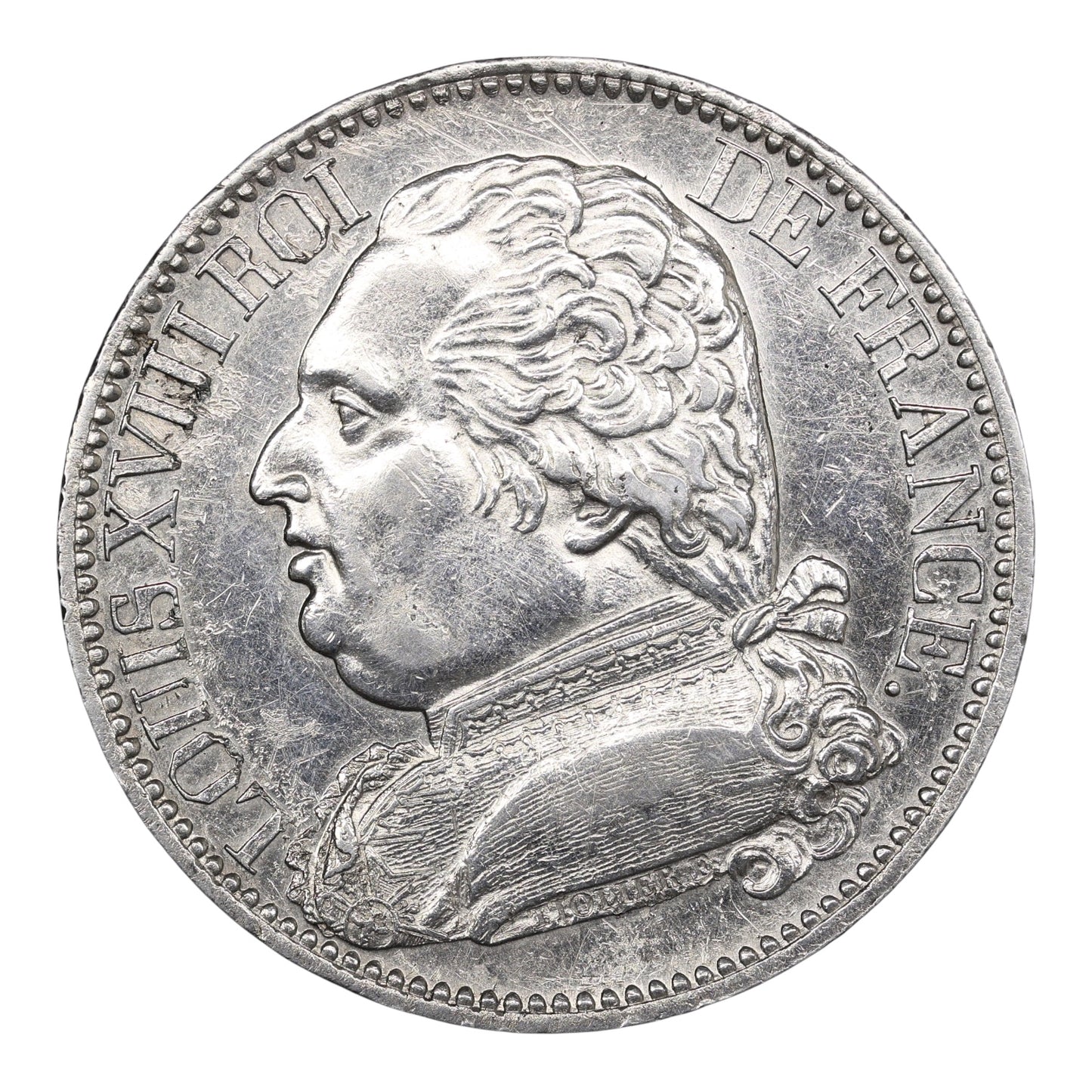 Monnaie de visite Louis XVIII (1815-1824) Module de 5 Francs 1814 Marseille argent 24.90 gr