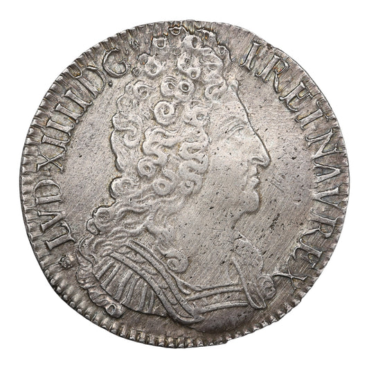 Louis XIV (1643-1715) Ecu aux trois couronnes 1711 L Bayonne argent 30.31 gr