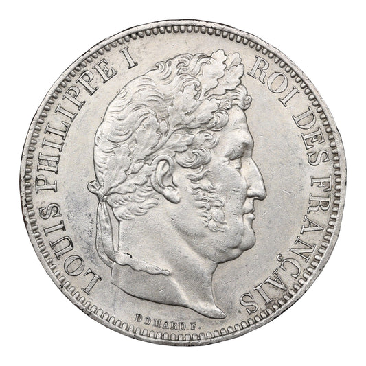 Monnaie de visite Louis-Philippe Ier (1830-1848) Module de 5 Francs 1831 Rouen Bronze argenté 21.13 gr Rare