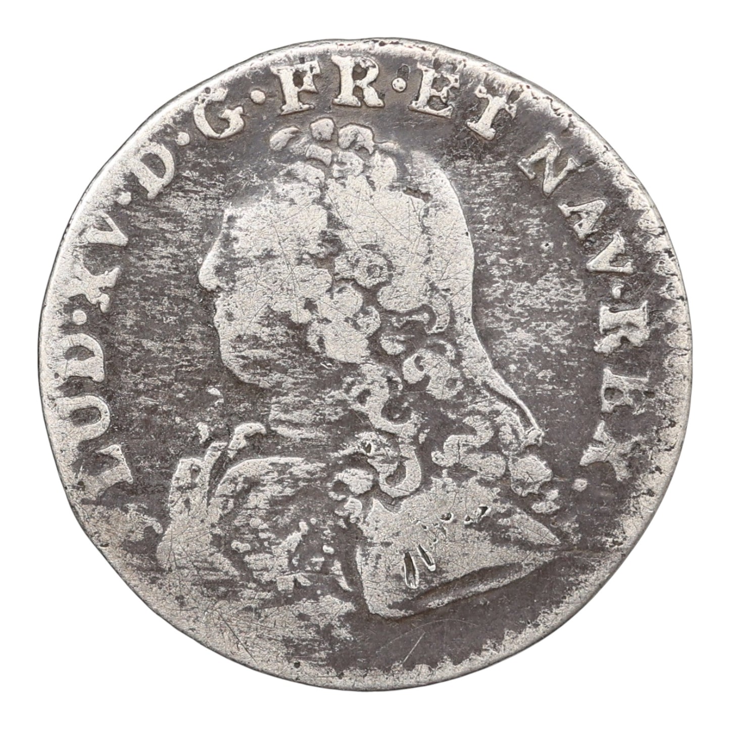 Louis XV (1715-1774) 1/10 shield with branches of Olivier 1734 t nantes - 2.74 gr - l4l. Unremarked