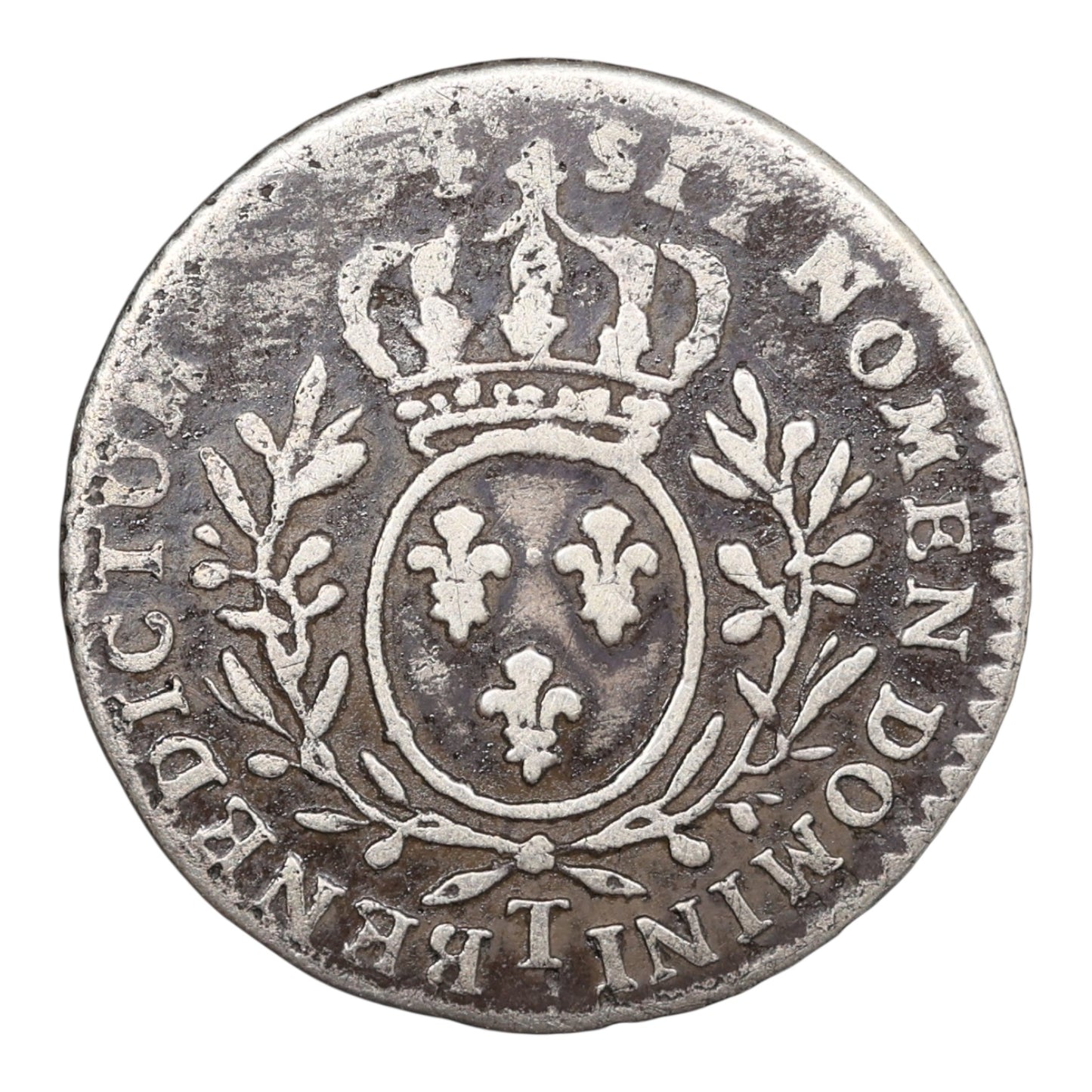 Louis XV (1715-1774) 1/10 shield with branches of Olivier 1734 t nantes - 2.74 gr - l4l. Unremarked