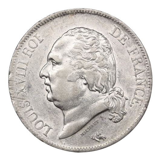 Louis XVIII (1814-1824) 5 francs 1816 I Limoges Argent 12.81 gr
