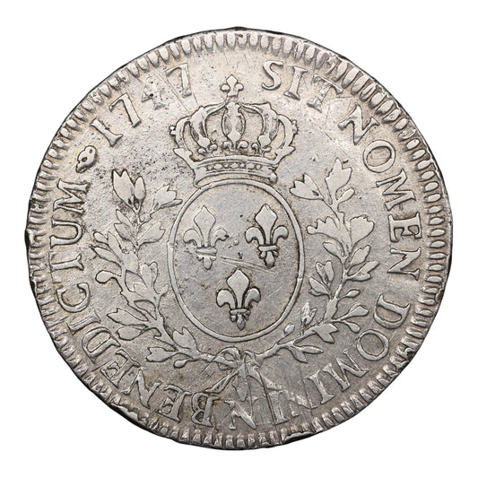 Louis XV (1715-1774) Shield with headband 1747 N Montpellier Silver 29.38 gr