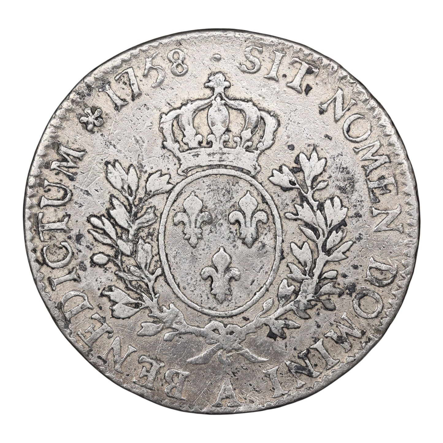Louis XV (1715-1774) Écu au bandeau 1758 A Paris Argent 28.33 gr