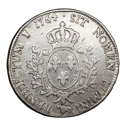 Louis XV (1715-1774) Shield with headband 1764 Vaquette Pau Silver 28.56 gr