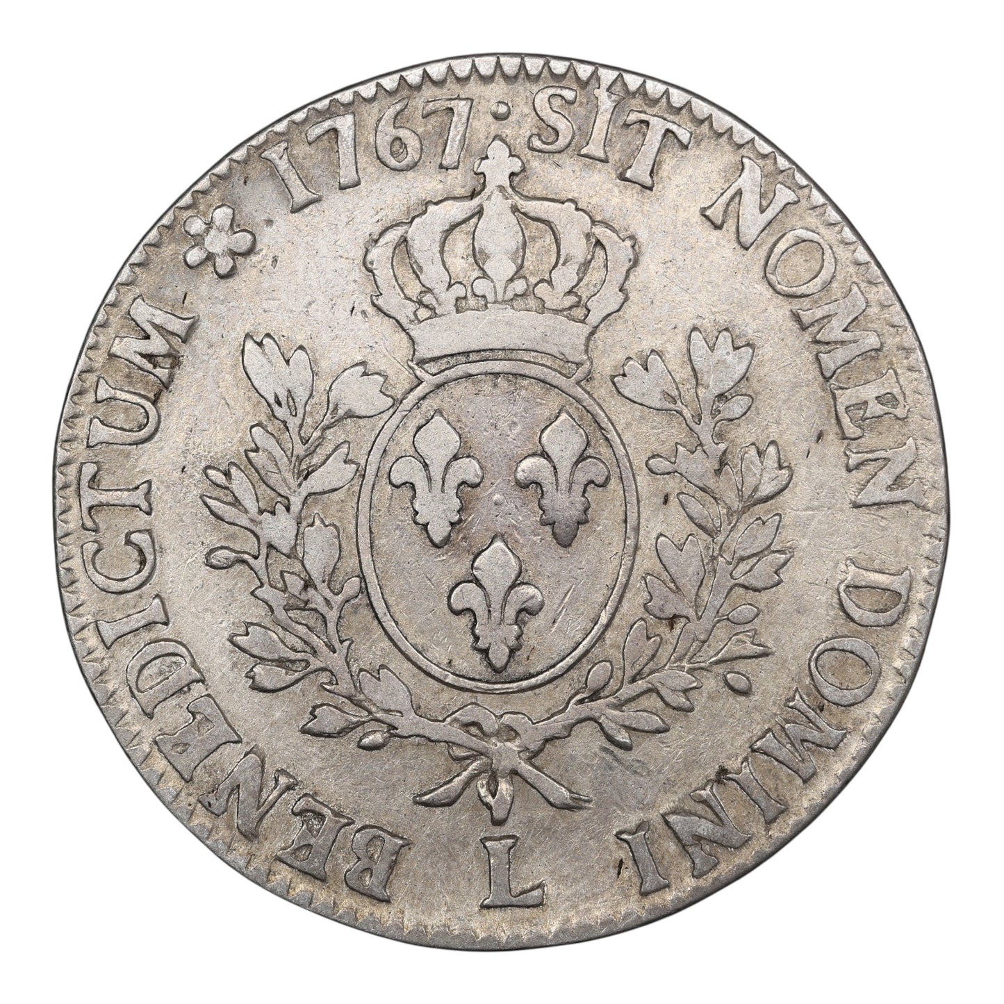 Louis XV (1715-1774) Écu au bandeau 1767 L Bayonne Argent 28.64 gr